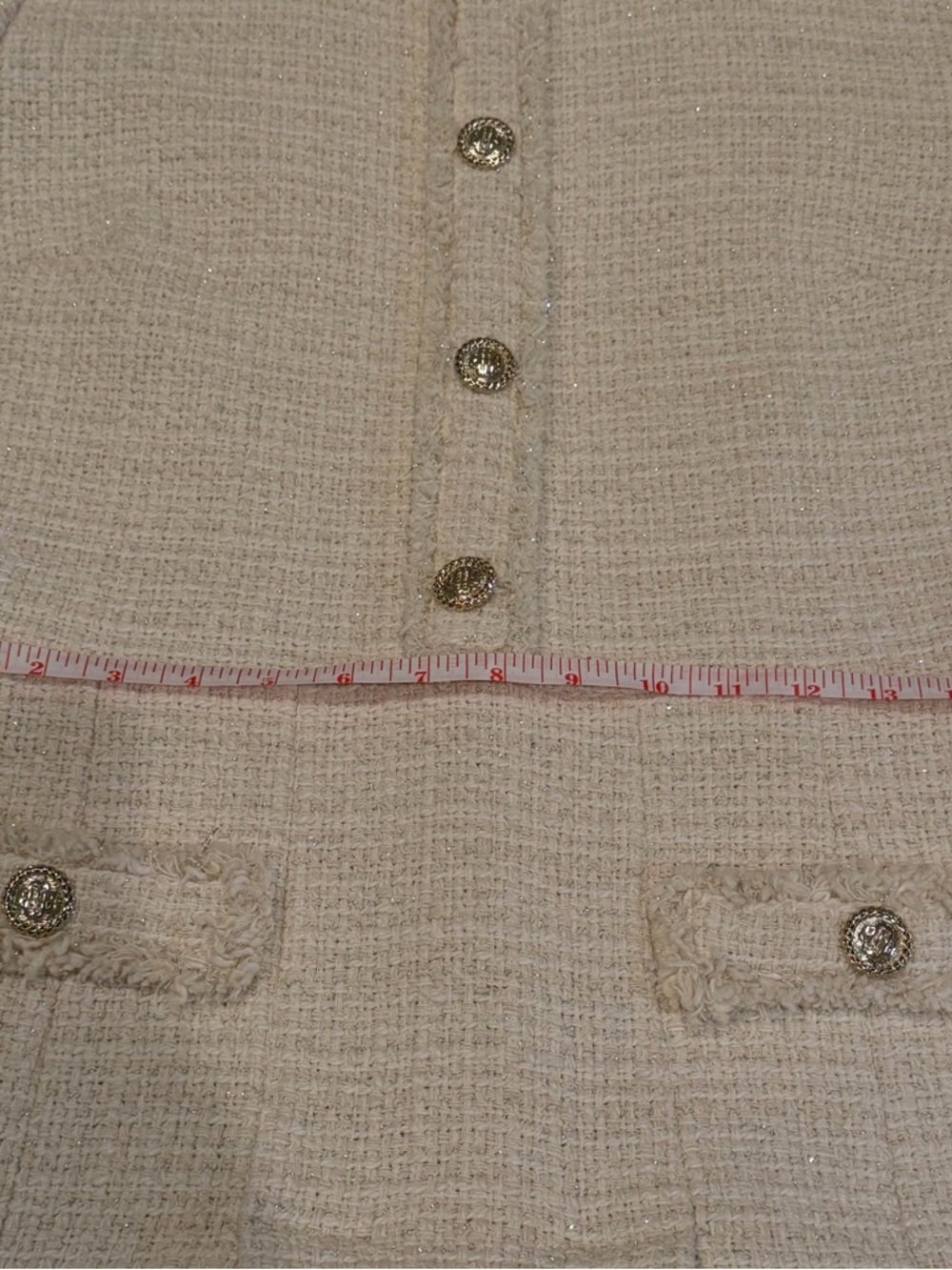 Maje Short Tweed Dress White Size 42 - Picture 7 of 11